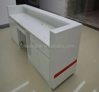 Luxury Standing Reception Desk Dimensions Solid Surface Reception