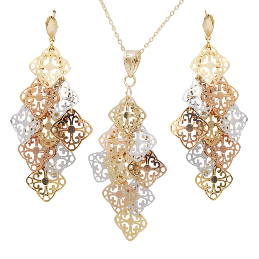 

JOY FAN 2015 Trend Fashionable Mexico Wholesale Jewelry Manufacturer , Colorful Jewelry Set, 3 color jewelry