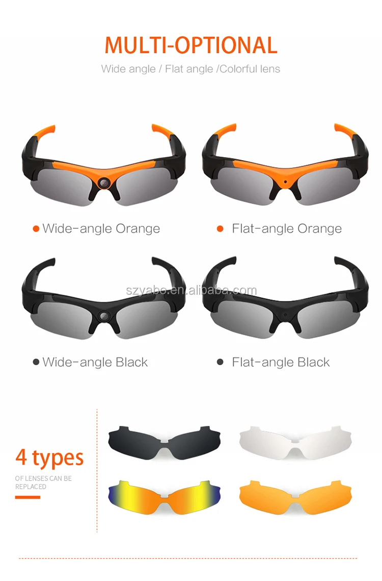 China Manufacturer Full HD 1080P HD DVR Sports Camera Sunglasses With Video Recording Audio Recording Photographic