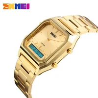 

Luxury golden rose gold mens watches chronograph digital LED Male clock relogio skmei 1220