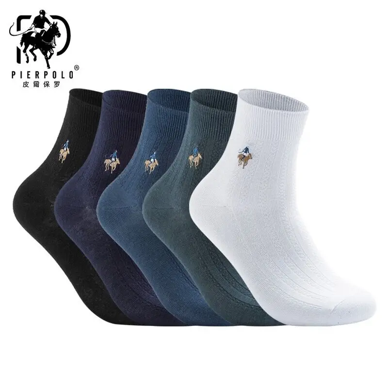 

Bonypony 2018 New Arrival Fashion Ribbed Men Socks Wholesale 5 color High Quality Men's Polo Brand Cotton Thin Sock