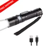 Power Style Zoomable Focus 10W XML2 led Tactical torch light with Pocket Clip rechargeable led flashlight (not include battery)