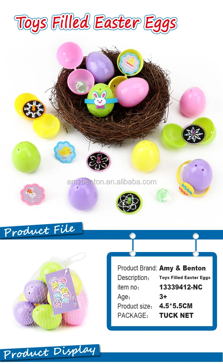 Wholesale Hot Selling Easter Eggs Toy Filled Colorful Plastic Easter