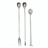 

12 Inches Stainless Steel Mixing Spiral Pattern Cocktail Shaker Stirring Bartender Stir Long Stick Bar Spoon