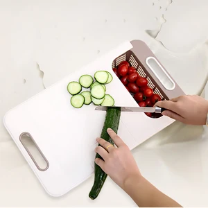 Image of Retangular fruit cheese PP chopping block plastic cutting board with drawer