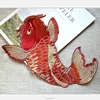 Big Red carp Embroidery patch ,Large Red Koi Fish sew on embroidered patch