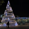 New Festival Decorative Big Outdoor Spiral Rope Led Light Christmas Tree