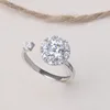 2018 Hot selling revolving cubic zircon open ring new design lucky CZ jewelry douyin same style rotational adjustable rings