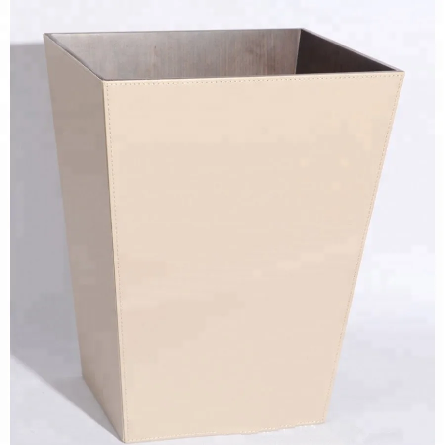 Triangle Shape Waste Bin Wastebasket,Small Office Open Top Leatherette