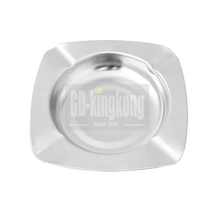 

410 Hot sale Windproof smoking accessories southeast market low moq metal Stainless Steel Ashtray with custom logo, Silver