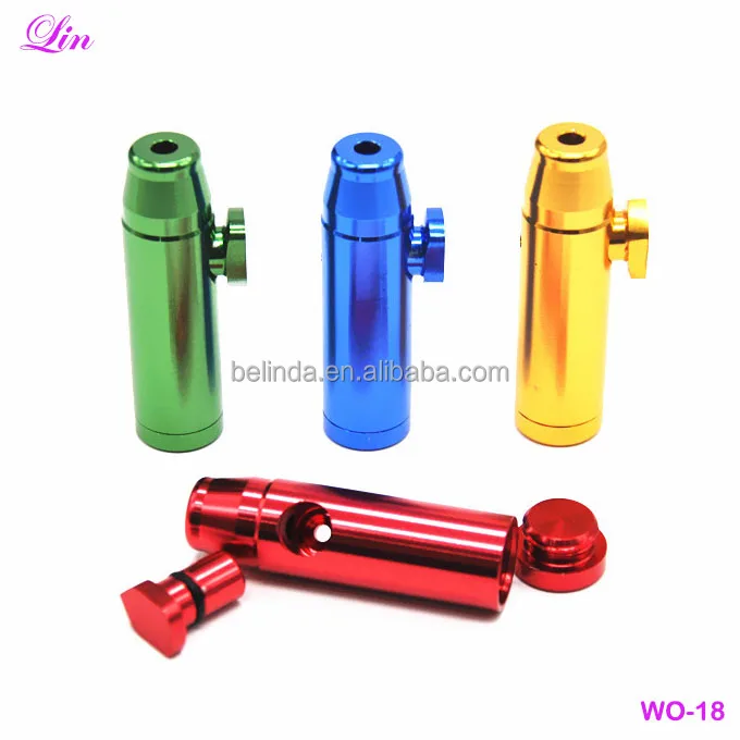 

Free Shipping by DHL/FEDEX/SF Metal bullet shape snuff pipe, Color