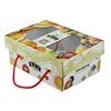 Custom Logo Colorful Fruit Food Gift Package Mailer Shipping Box with Window and handle