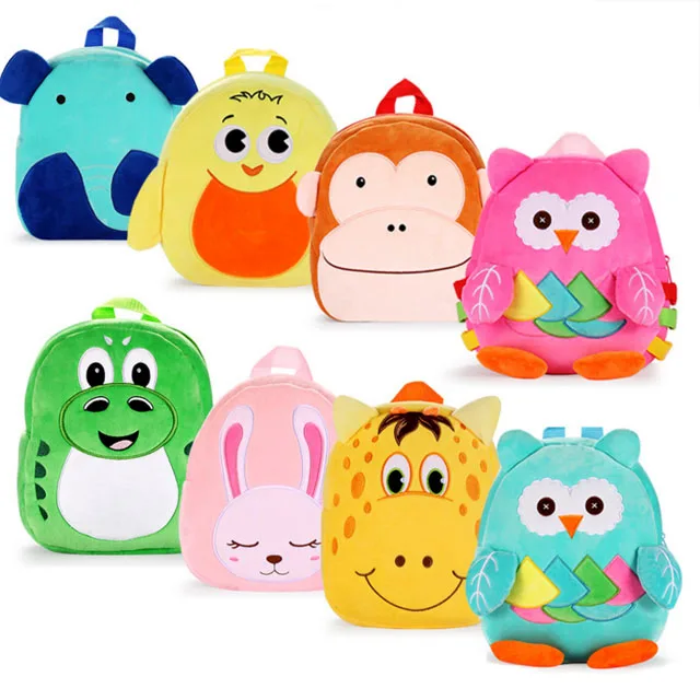 

Hot Sale Cute Cartoon Animal Bags Boy Girl Kids Plush Backpack