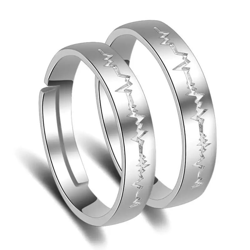 

2018 Fashion Love Lightning Couple Ring Platinum Plated Rings, N/a