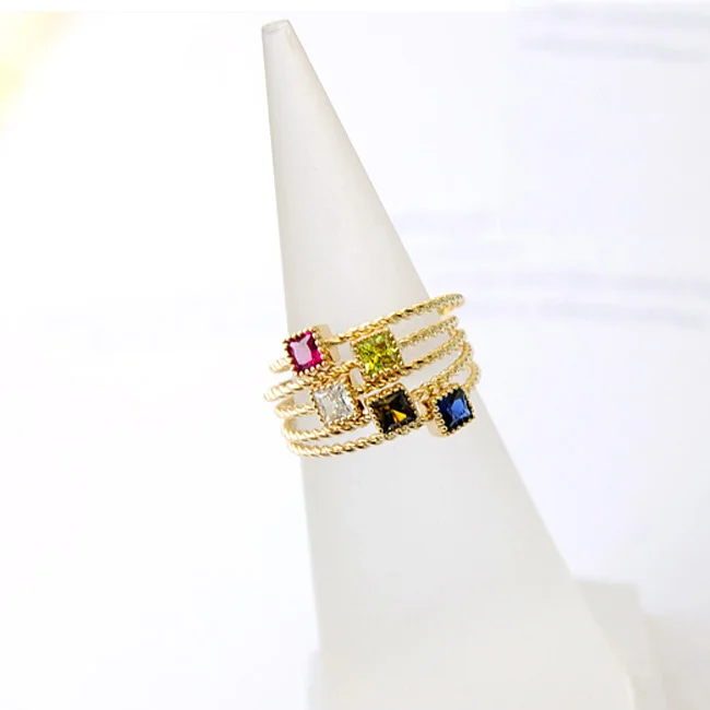 

925 sterling silver ring 14K Gold plating ring diamond engagement ring design, White, blue, tea brown,rose red,light yellow