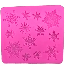Free shipping Christmas snowflake silicone mold chocolate fondant cake decorating tools kitchen FT-026