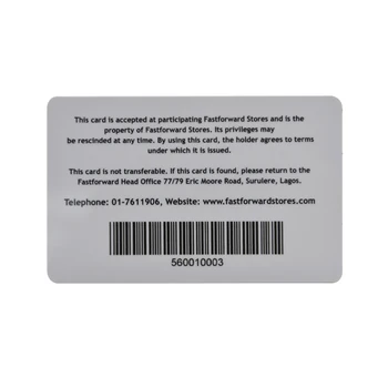 Customized Barcode Sample Membership Card With Standard Size - Buy ...