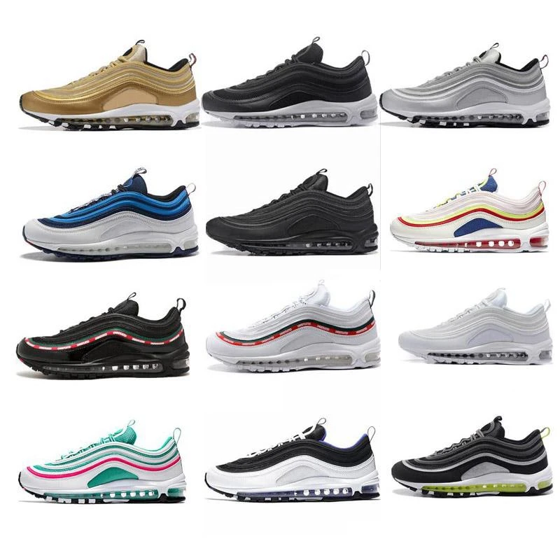 

Original quality Air Brand shoes made in China 97 Men running shoes sneakers size 36-45, Grey/black/blue