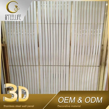Golden Metal Custom Stainless Steel Decorative 3d Wall Panel For