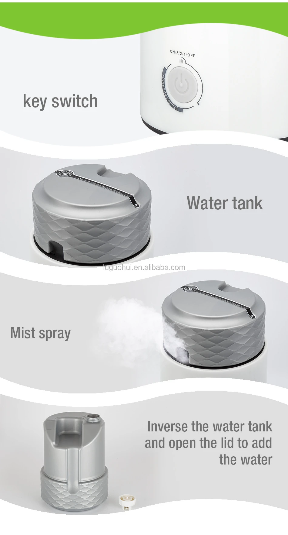 Electric Steam 3l Quiet Humidifier With Aroma Function Buy Room