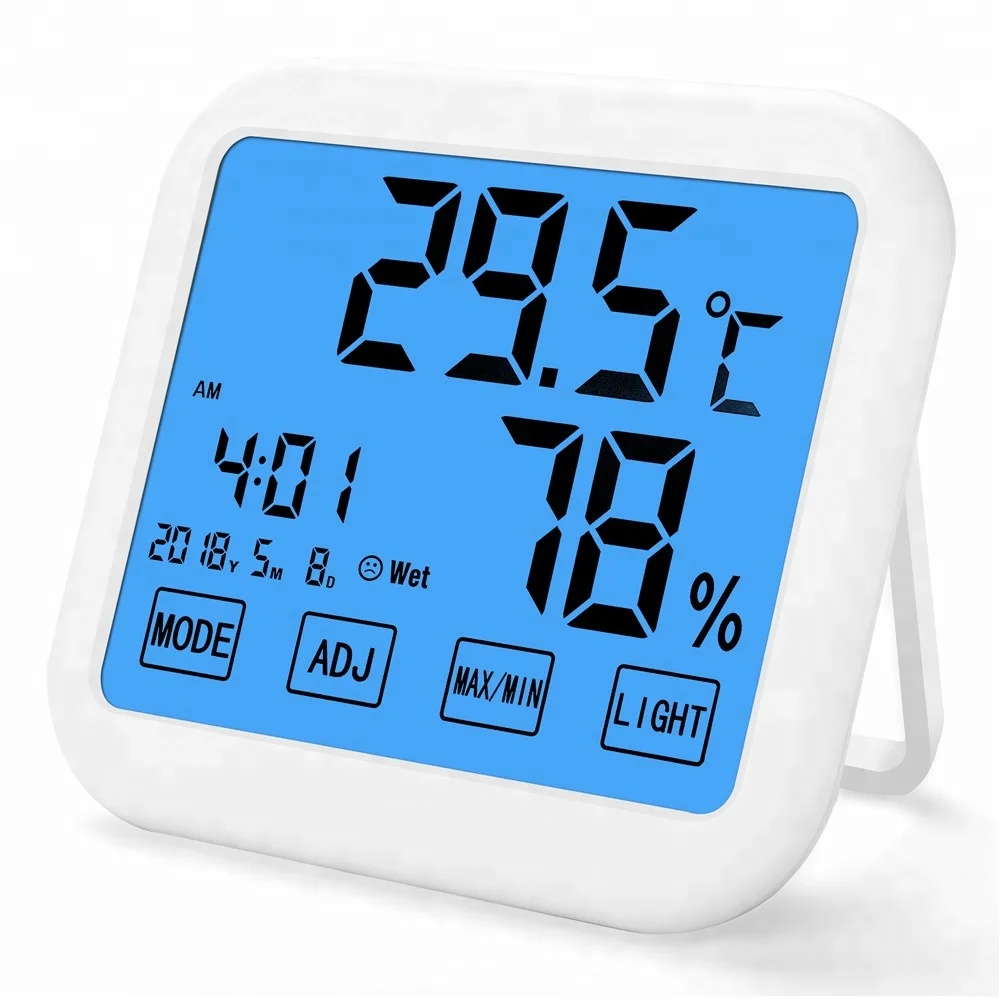 

Climate Wall mounted Temperature meter Screen Touch digital max min household thermometer hygrometer led temperature humidity