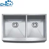 Wholesale Price Stainless Steel Handmade Apron Front Double Bowl Kitchen Sink for Farmhouse