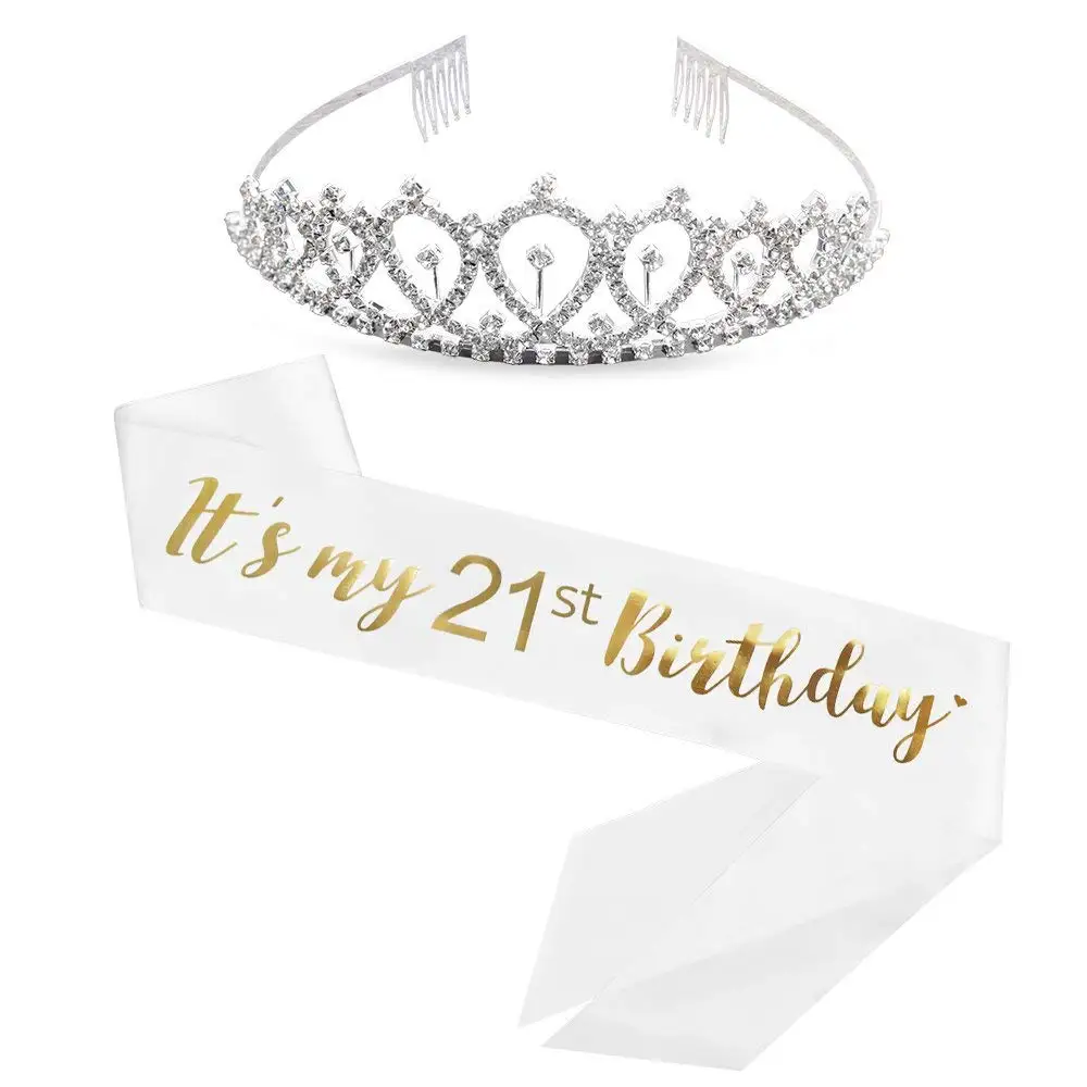 21st birthday crown and sash