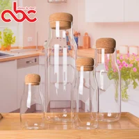 

150ml 300ml 600ml 1100ml Milk Bottle Shaped Borosilicate Glass Food Storage Jar With Cork Lid