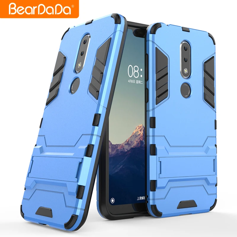 

Design your own logo tpu pc kickstand shockproof armor mobile phone back cover case for nokia 6.1 plus cover for nokia 6X