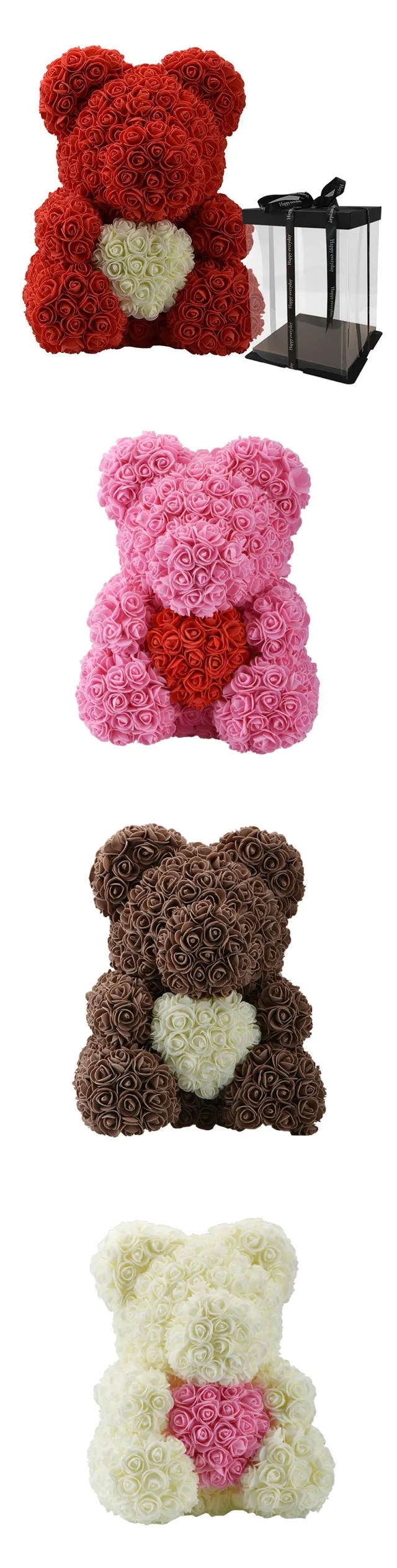 rose bear with led light