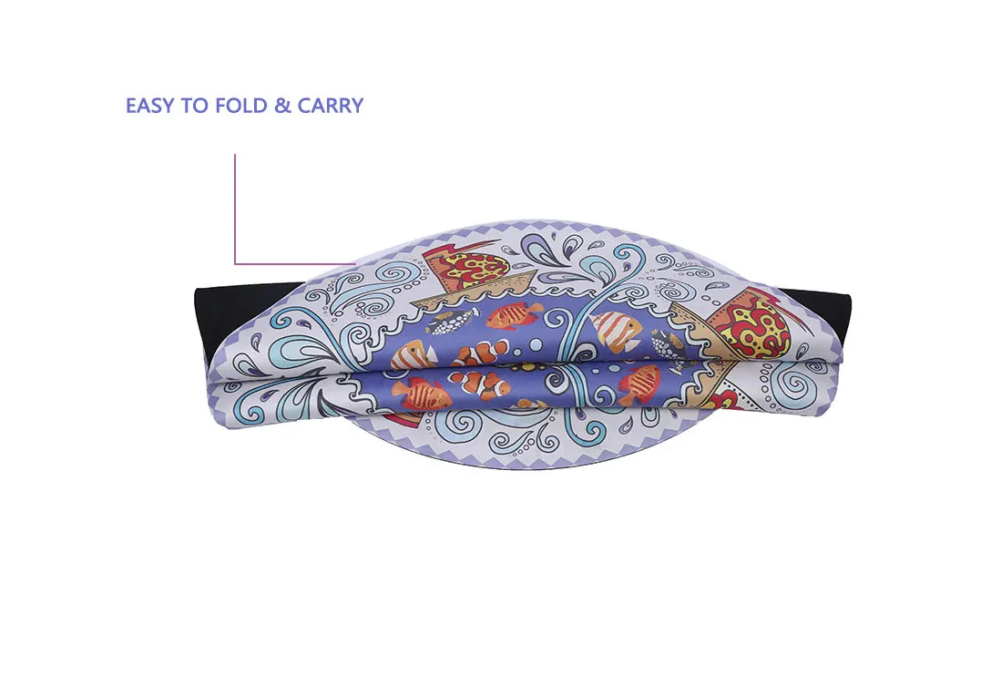 high quality non slip multi patterns suede rubber round yoga mat