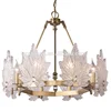 Luxury Crystal Maple Leaves Chandelier Lighting Copper Pendant Lighting
