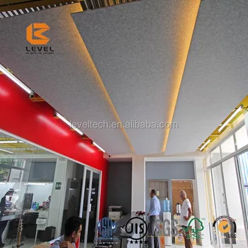 Eco Friendly Fabric Track Acoustic Panels Polyester Fiber Board