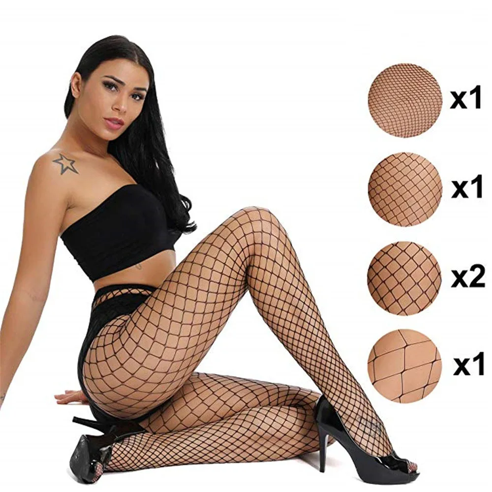 Fishnet Hollow Mega Fence Lattice Stockings Sexy Net Highwaist Pantyhose for Womens Mesh TightSocks with Black Fencenet