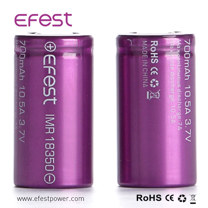 Efest 18350 3.7v 700mAh rechargeable flat top lithium battery