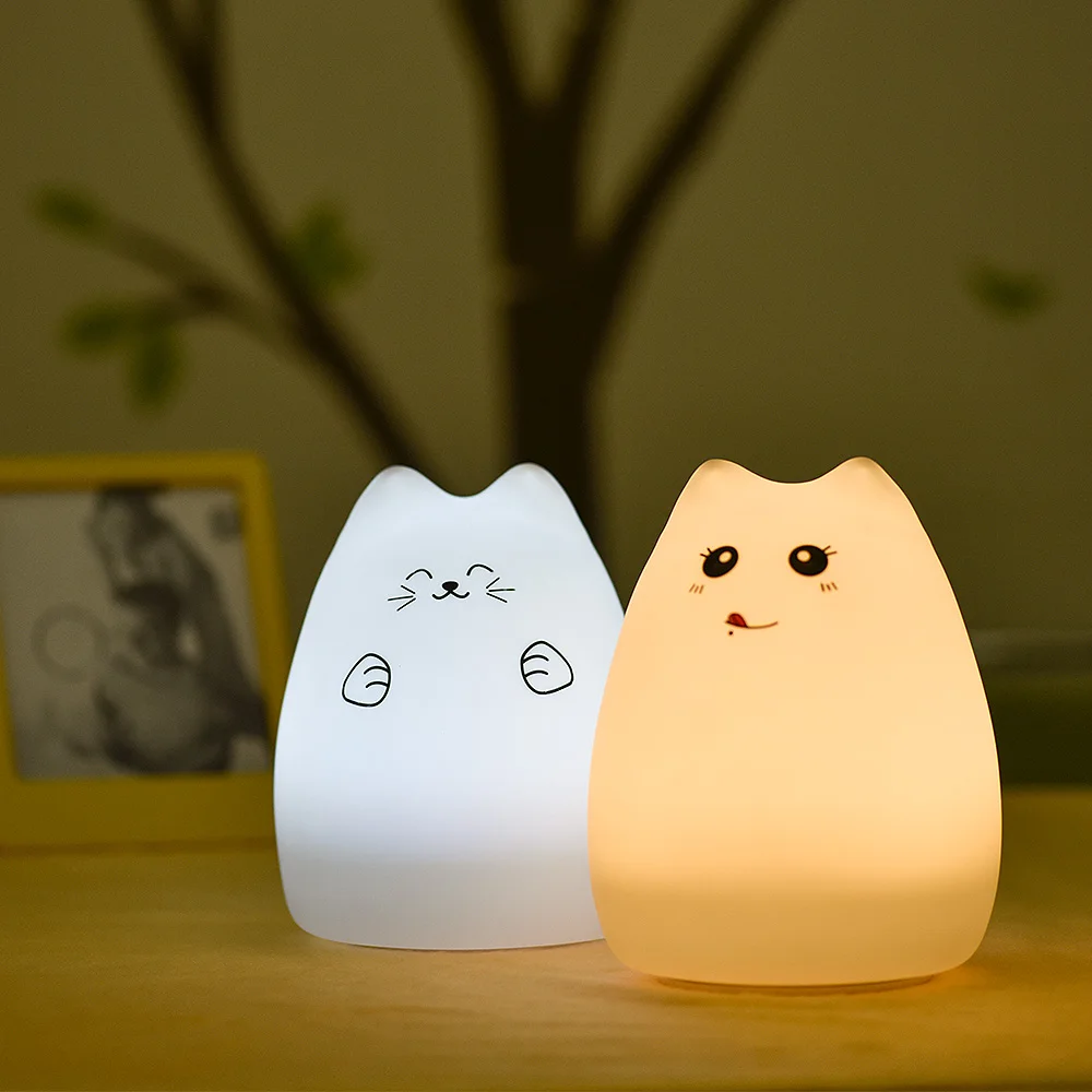 Mini Room Led Small Rechargeable Portable Silicon Animal Table Night Light Manufacture Bedroom Bed Lamp