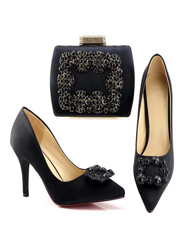 

2018 new arrival high heel shoes and bag Party shoes wearing A168-3