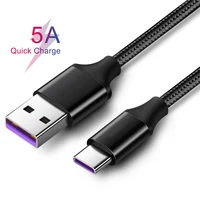 

100cm nylon braided 5A super fast charging cable type c usb c 5a logo customized multi charger usb data cable for huawei p30
