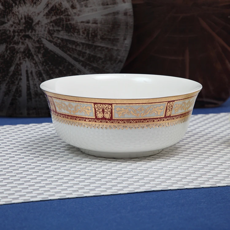Factory best sale Restaurant good price dinner bowl ceramic decal Chinese rice bowl