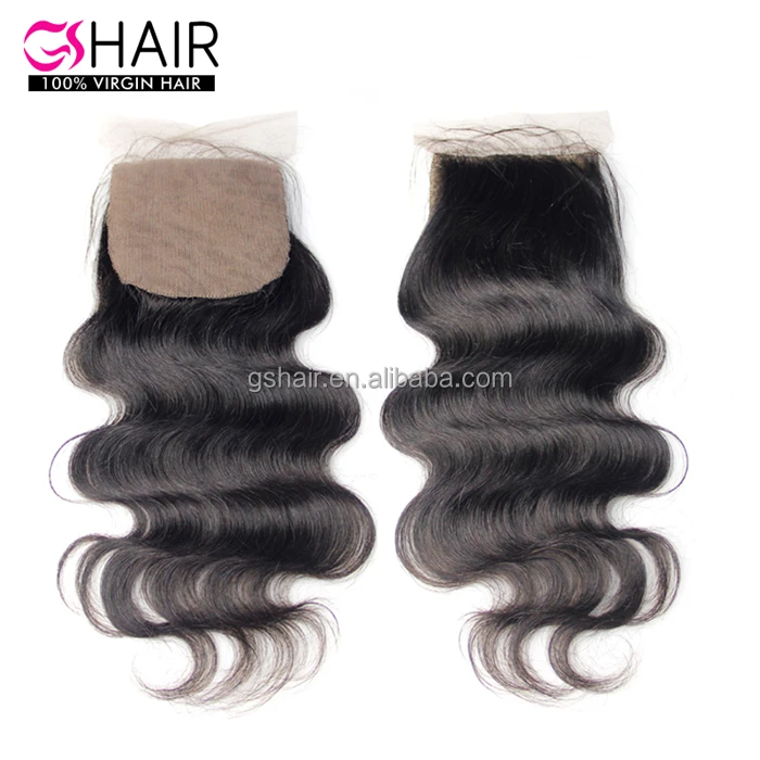 

New Products Virgin indian bodywave 4X4 silk lace closures, Natural color #1b;light brown;dark brown