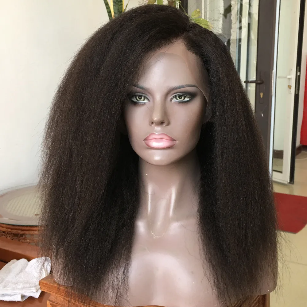 

density 110% lace wig kinky straight virgin malaysian human hair cuticle aligned virgin raw hair full lace wigs