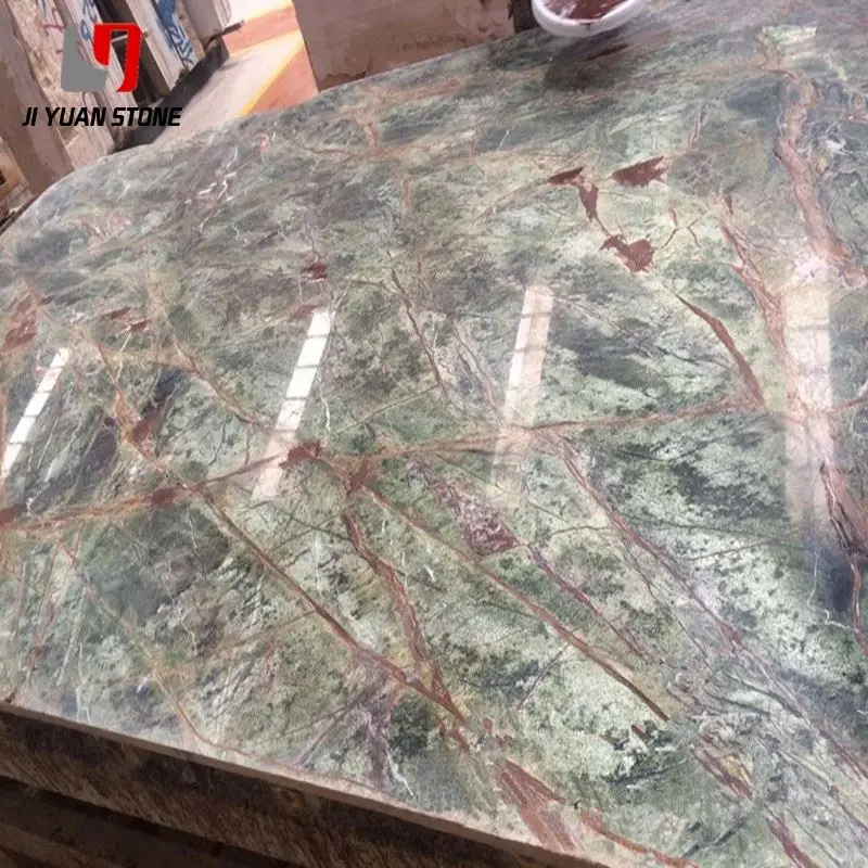 Professional Rainforest Green Marble Countertop Prefab From Big