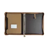 Hot Selling Zipper A4 PU Leather Portfolio Padfolio Organizer Folder with 3 ring binder