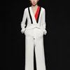 OEM Office Ladies Sexy V Neck Business Pant Suits For Women Formal