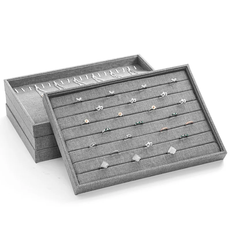 

Fashion Jewelry Liene Vintage Necklace Bracelet Ring Display For Storage DIY Hand Made Beads Show Case Tray