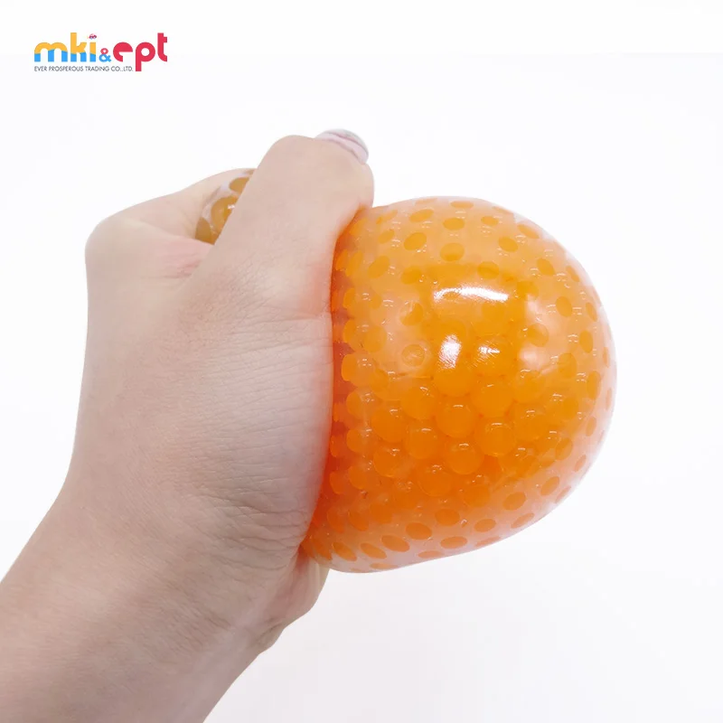 6 Colors Bead Gel Soft Squeeze Stress Ball Toy