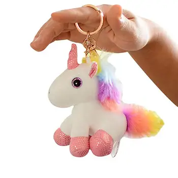 plush unicorn keyring