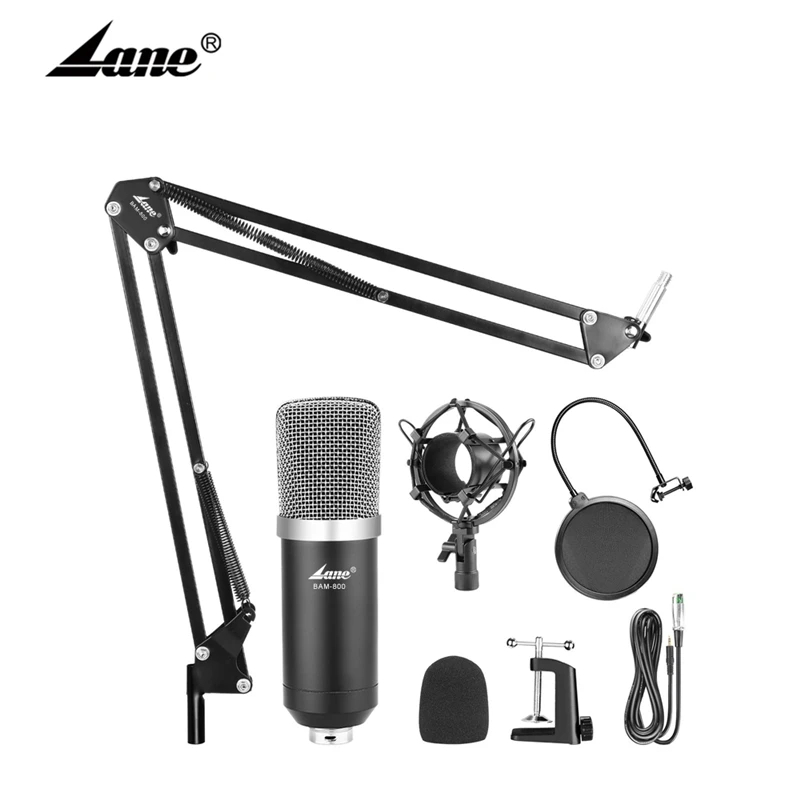 Lane Professional Live Stream Wired Mic Stand Gaming Karaoke Podcasting Studio Recording