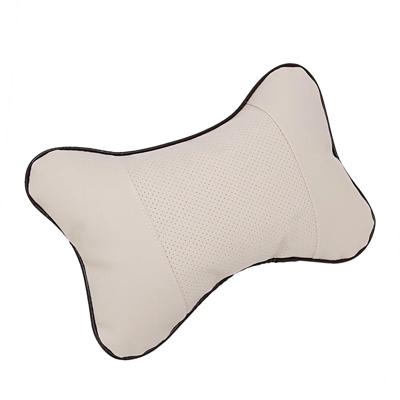 Artificial Leather Car Headrest Soft Pillow for Neck Auto Safety Seat 4 Color