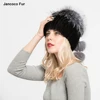New Design Thick Mink Fur Caps Hats with Fur Balls Winter Fur Beanie for Women